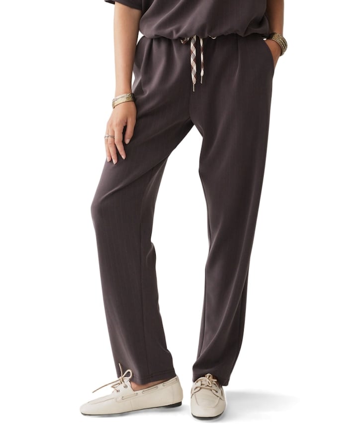 Tapered scuba pinstripe broek dames broek bruin
