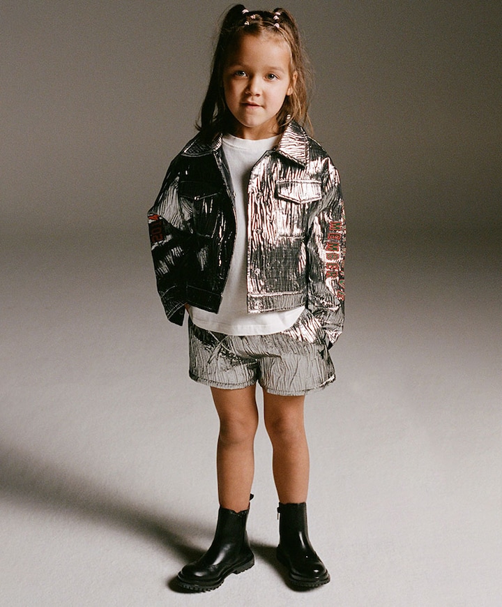 Meisjes blazer zilver