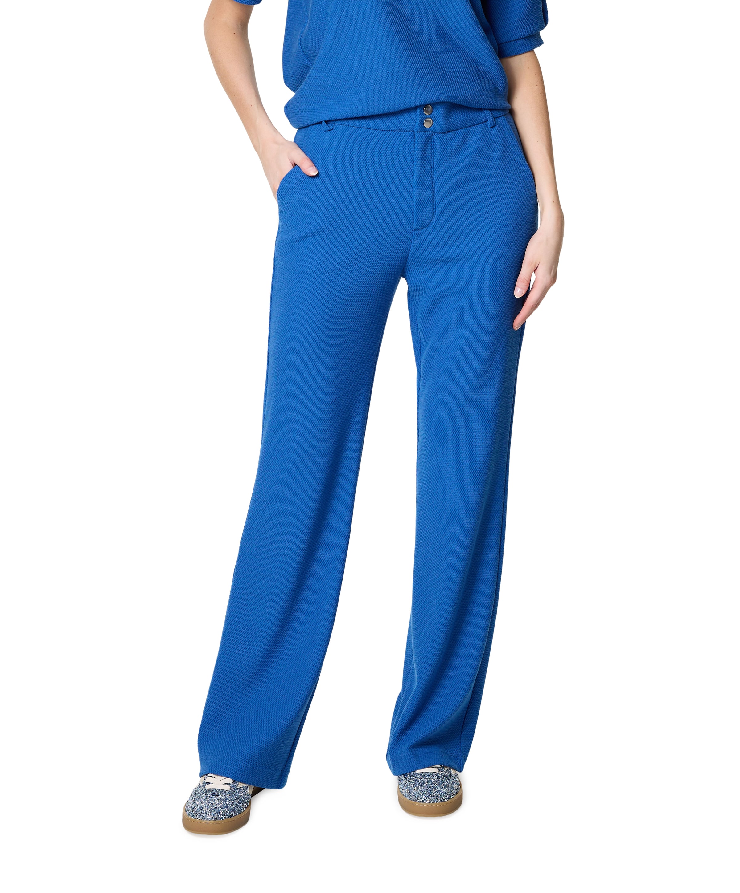Comfy dames broek blauw