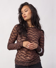 Dames longsleeve bruin