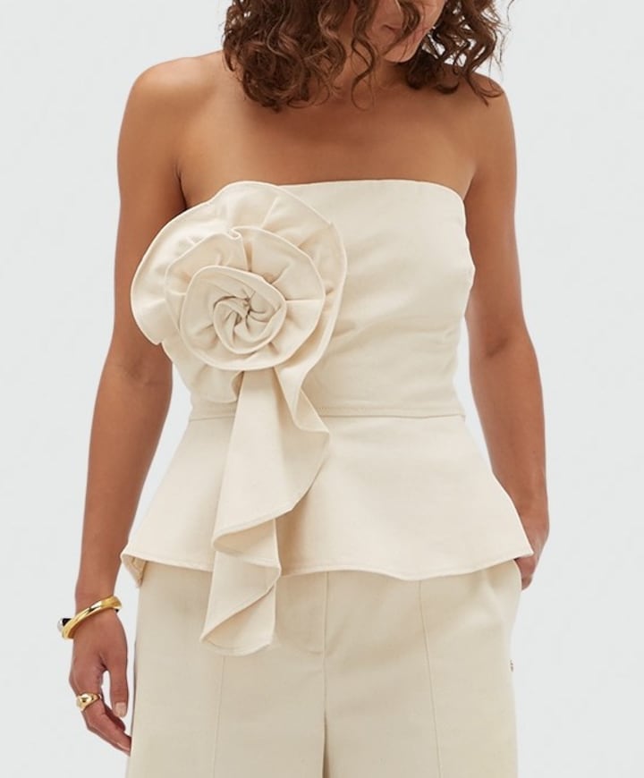 Dames top ecru