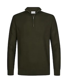 Heren trui met rits groen