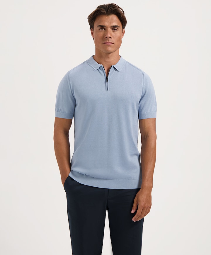 Heren polo blauw