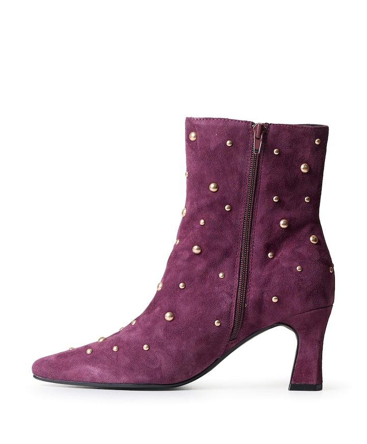 Desdemona dames enkellaarzen bordeaux