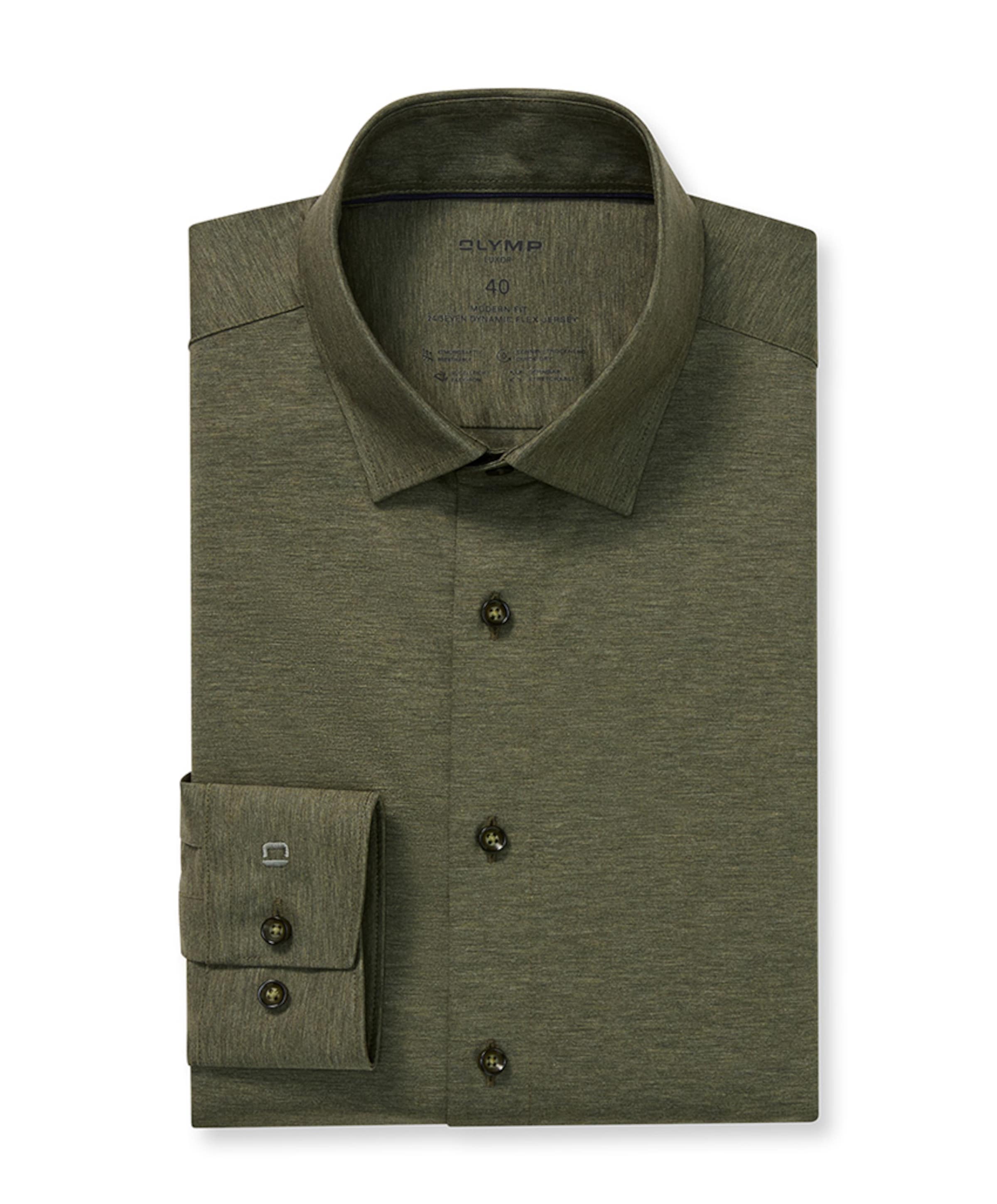 Heren overhemd lange mouw groen