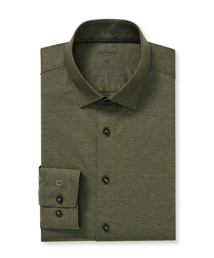 Heren overhemd lange mouw groen