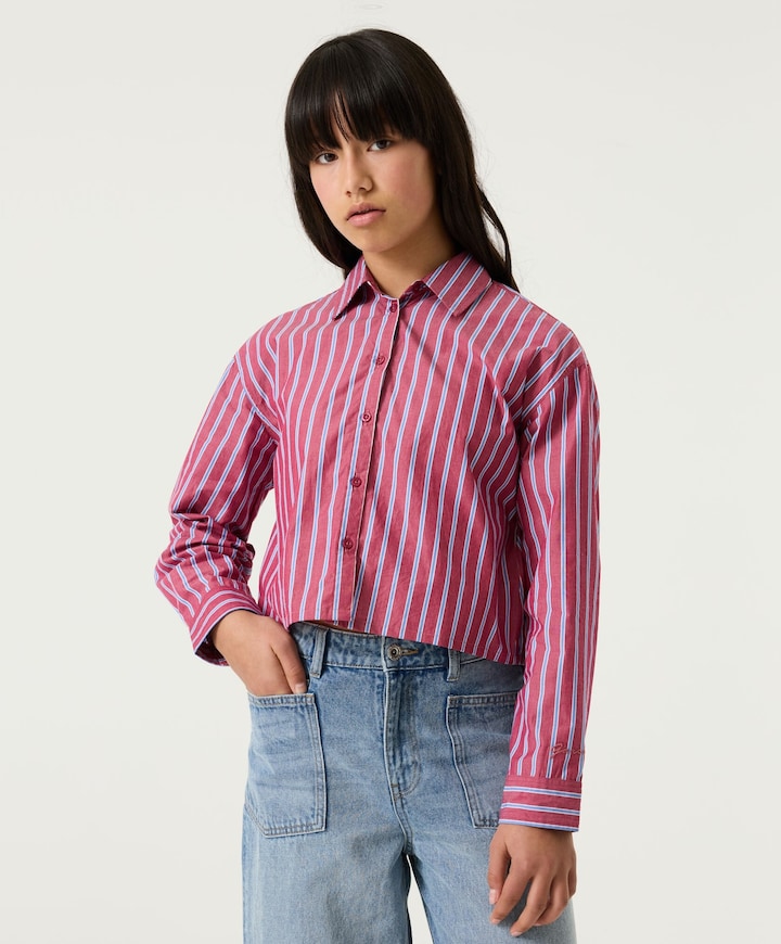 Meisjes blouse lange mouw roze