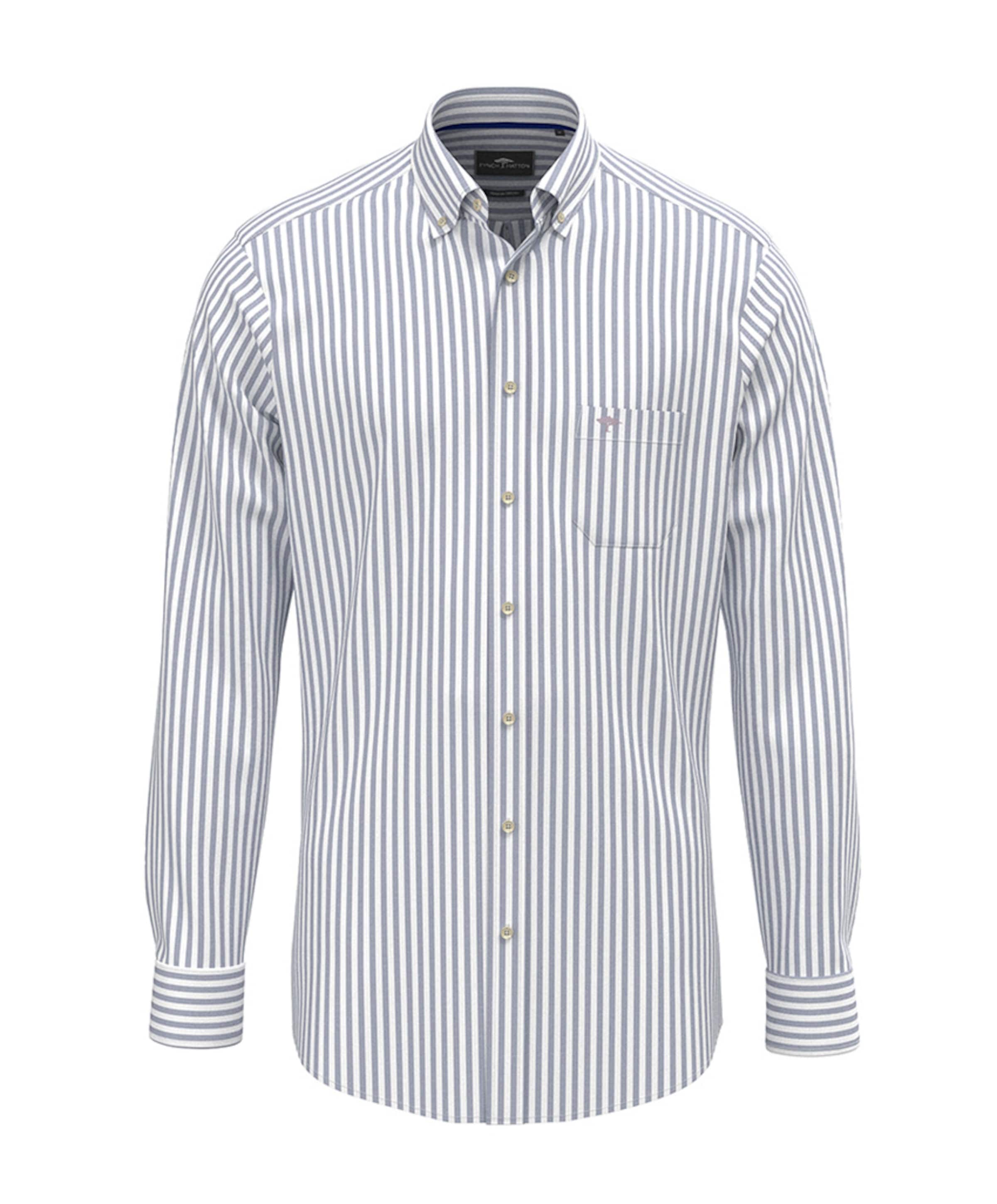 Heren overhemd lange mouw blauw