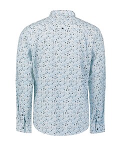 Heren overhemd lange mouw blauw