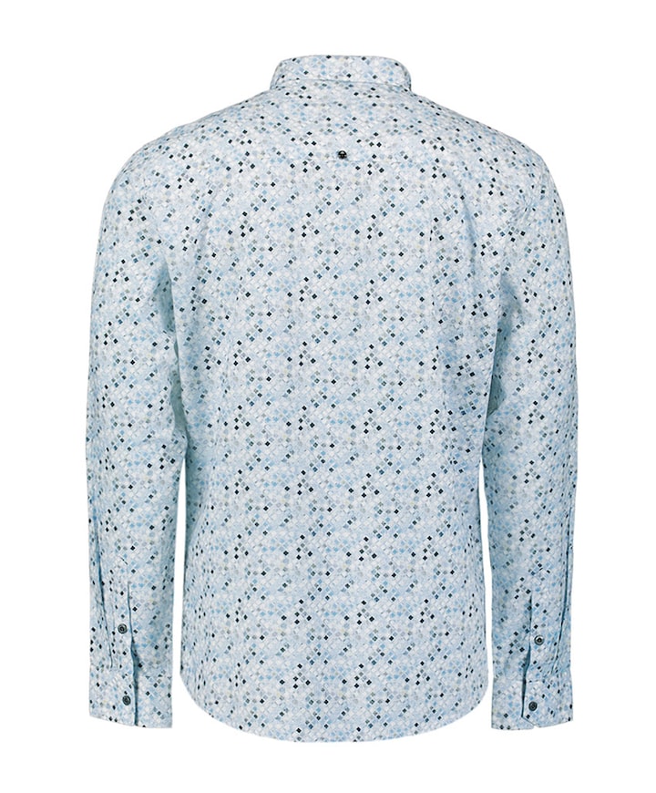 Heren overhemd lange mouw blauw