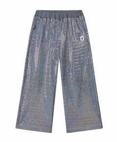 wide leg sparkle broek zilver