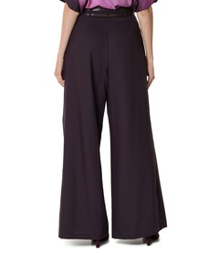 wol mix-effen-plooi dames pantalon paars