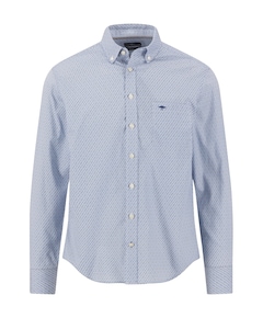 Heren overhemd lange mouw blauw
