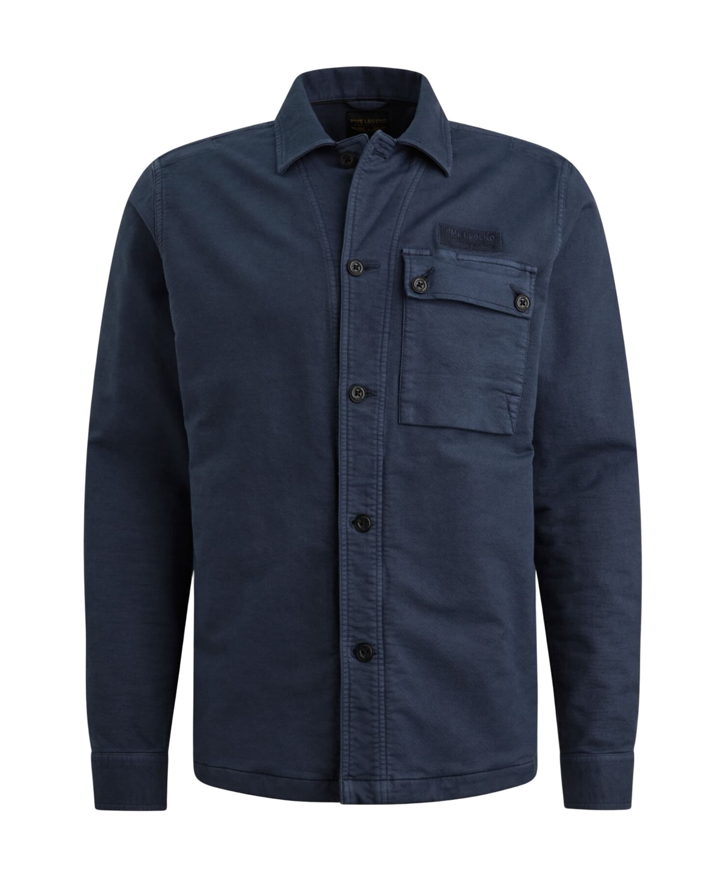 Heren overhemd lange mouw blauw
