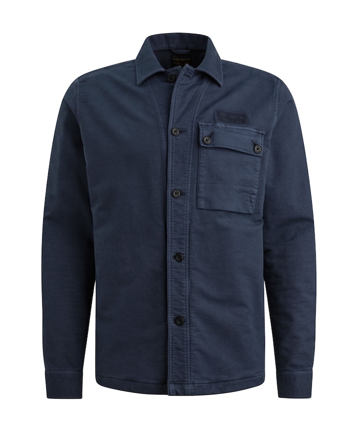 Heren overhemd lange mouw blauw