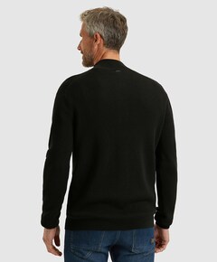 Heren trui met rits zwart