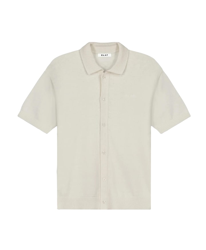 Heren polo ecru