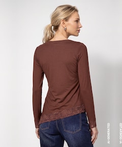 Dames longsleeve bruin