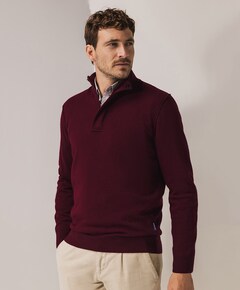 Heren trui met rits bordeaux