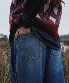 Industrious1 patchwork jeans blauw