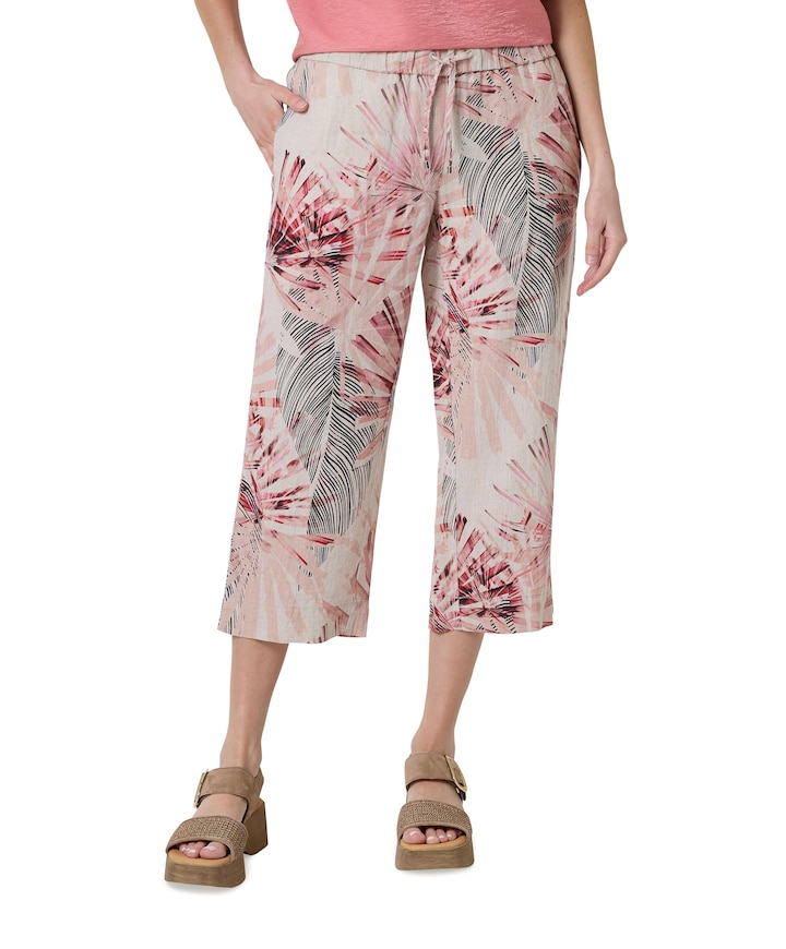 Pia Wide Leg 3/4 dames broek bordeaux