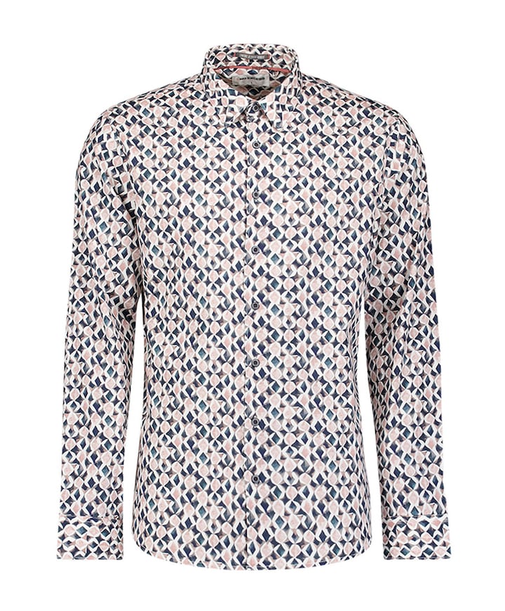 Heren overhemd lange mouw paars