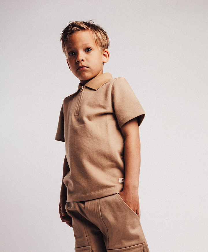 Jongens polo beige