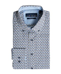 Heren overhemd lange mouw blauw