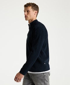 Heren trui met rits blauw
