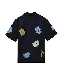 Heren overhemd korte mouw blauw