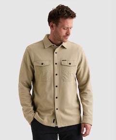 Heren overhemd lange mouw beige