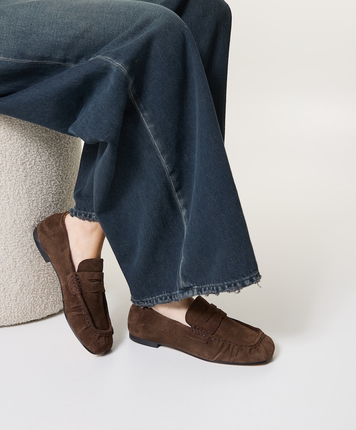 dames loafers bruin