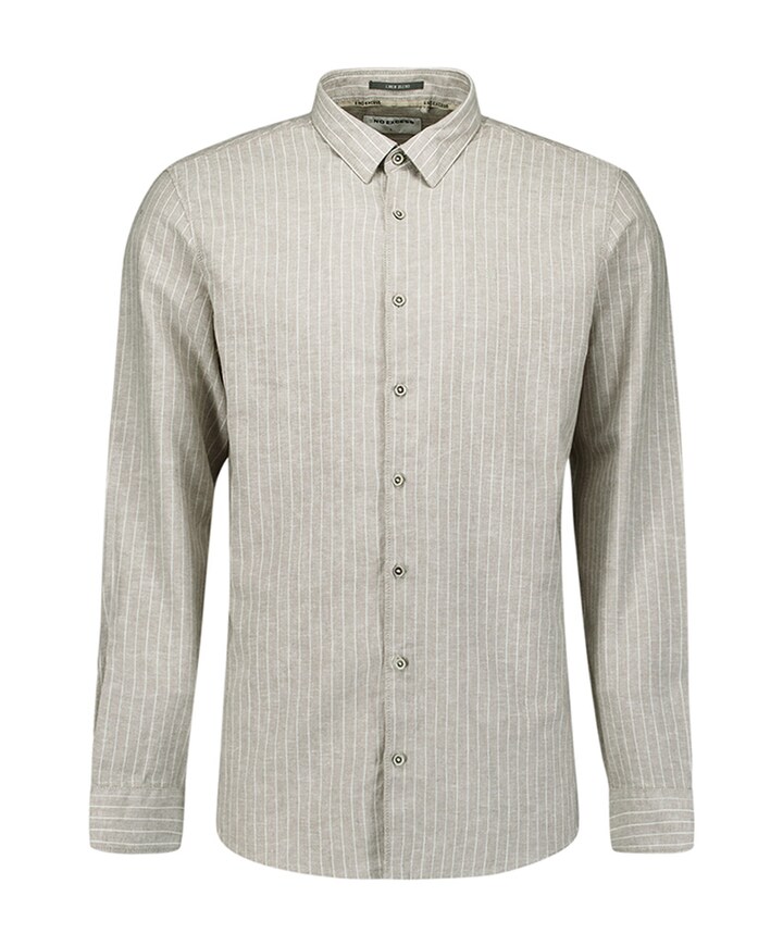 Heren overhemd lange mouw beige