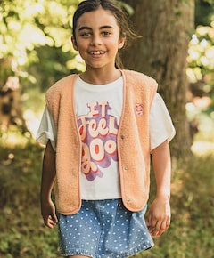 Meisjes gilet oranje