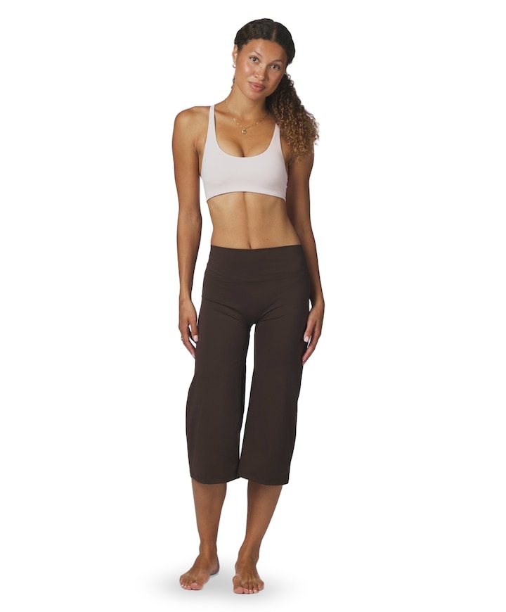 Lauri Wide dames capri broek bruin
