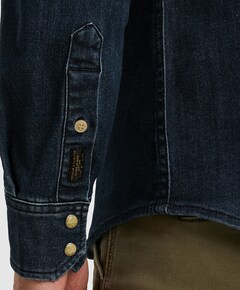 Heren overhemd lange mouw blauw