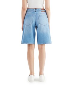 wide straight dames jorts blauw