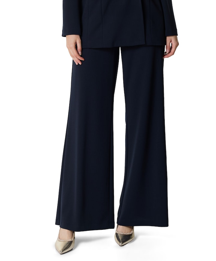 Knit dames broek blauw