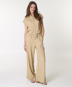 Wide dames broek beige