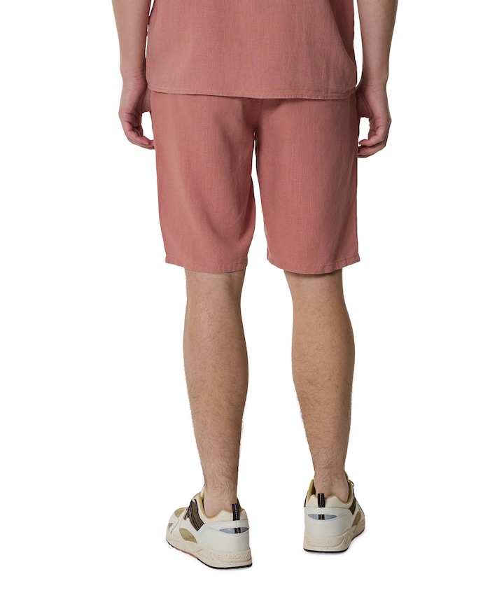 Shorts Chino With Linen, Garment Dye heren korte broek oranje