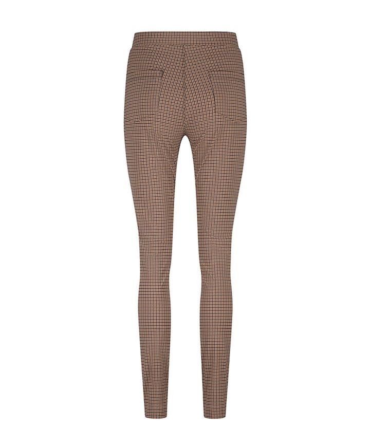 Alma check broek beige