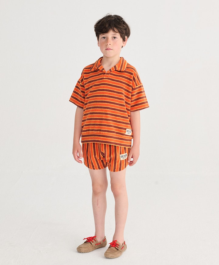 Striped Brick terry cloth shorts jongens korte broek oranje