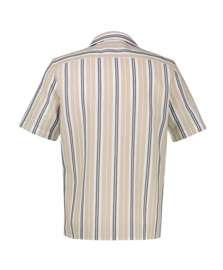 Heren overhemd korte mouw beige