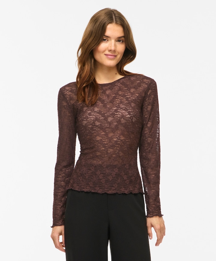 Dames longsleeve bruin