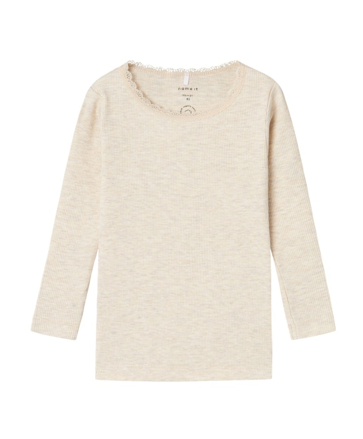 Meisjes longsleeve beige