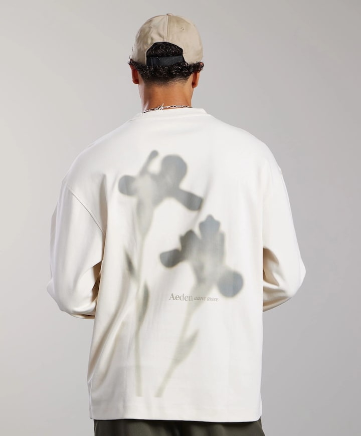 Heren longsleeve ecru