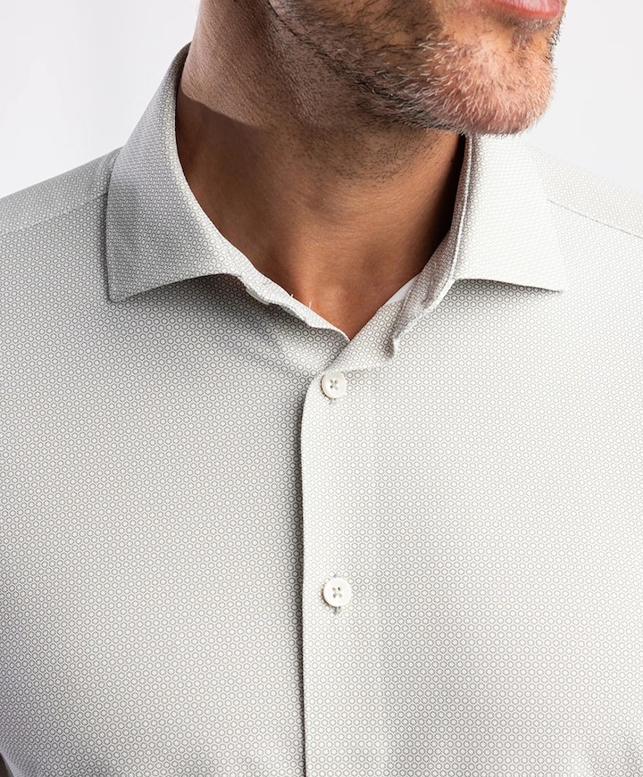 Heren overhemd lange mouw groen