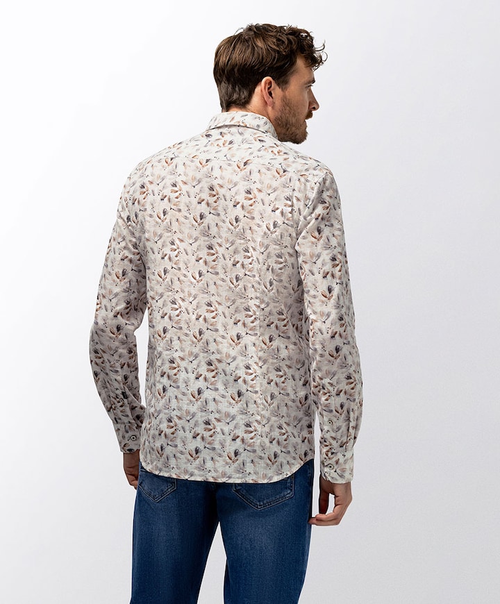 Heren overhemd lange mouw blauw