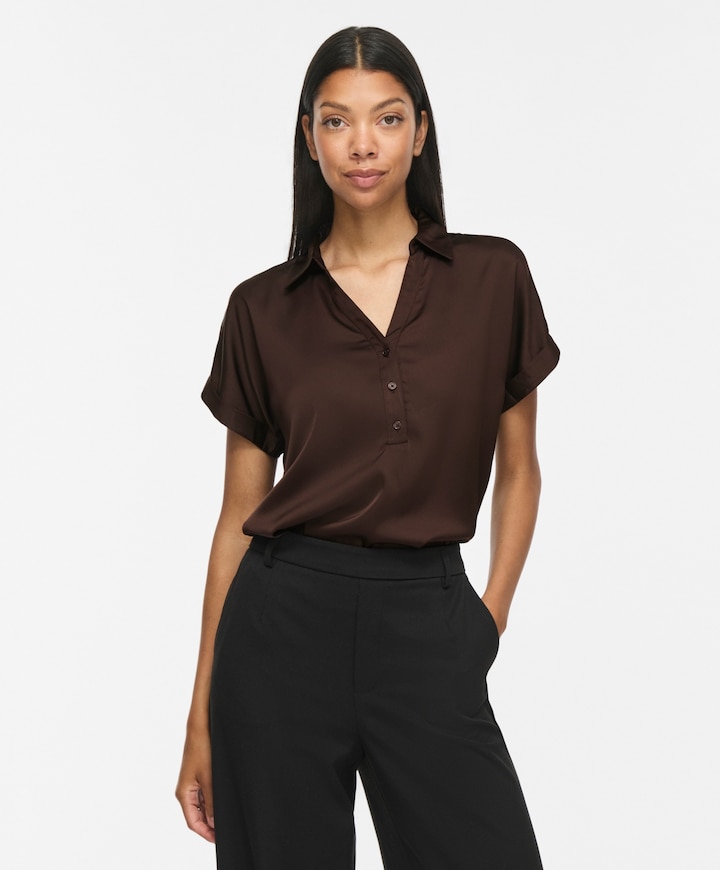 Dames blouse bruin