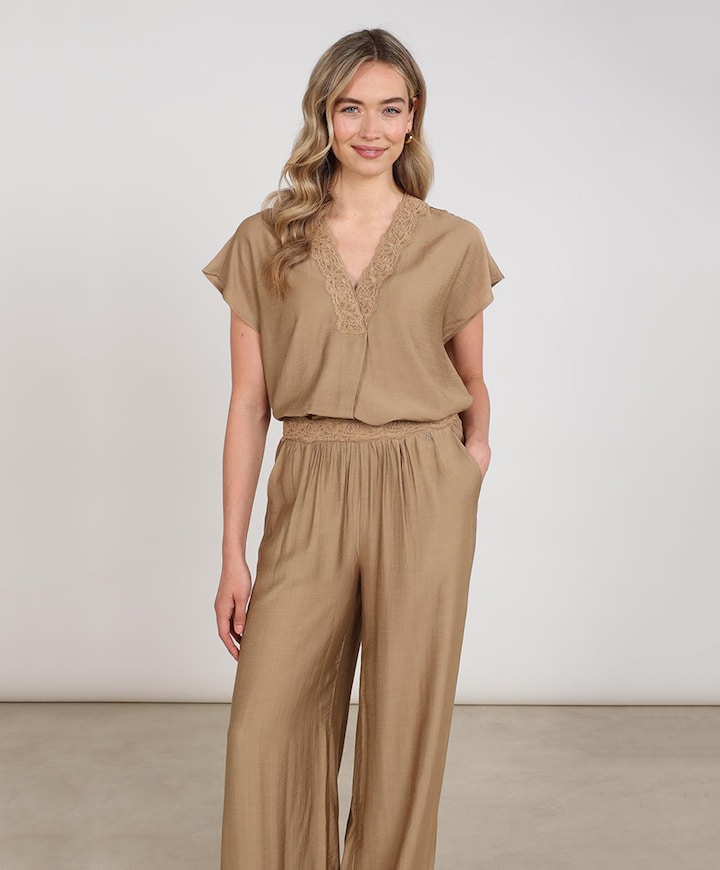 Dames top beige